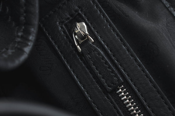 Authentic GUCCI Guccissima Twins Shoulder Tote Bag GG Leather 232957 Black 2396I