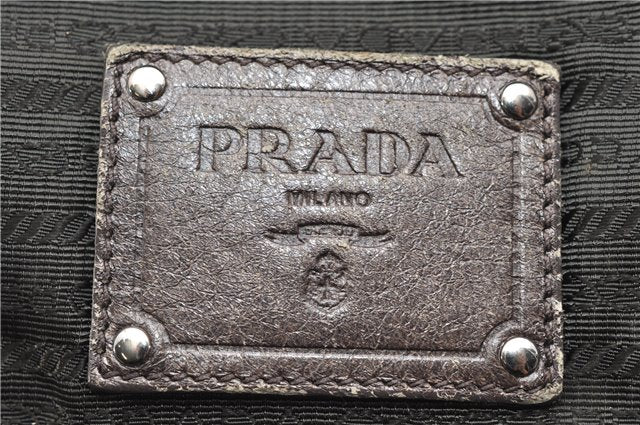 Authentic PRADA Leather Shoulder Bag Purse Brown 2397D