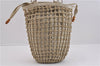 Authentic GUCCI Bamboo Hand Bag Purse Mesh Leather Suede Beige Junk 2398D