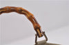 Authentic GUCCI Bamboo Hand Bag Purse Mesh Leather Suede Beige Junk 2398D