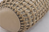 Authentic GUCCI Bamboo Hand Bag Purse Mesh Leather Suede Beige Junk 2398D