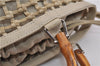 Authentic GUCCI Bamboo Hand Bag Purse Mesh Leather Suede Beige Junk 2398D