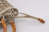 Authentic GUCCI Bamboo Hand Bag Purse Mesh Leather Suede Beige Junk 2398D