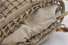 Authentic GUCCI Bamboo Hand Bag Purse Mesh Leather Suede Beige Junk 2398D