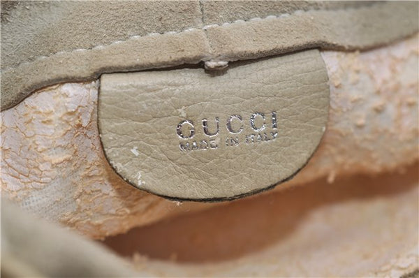 Authentic GUCCI Bamboo Hand Bag Purse Mesh Leather Suede Beige Junk 2398D
