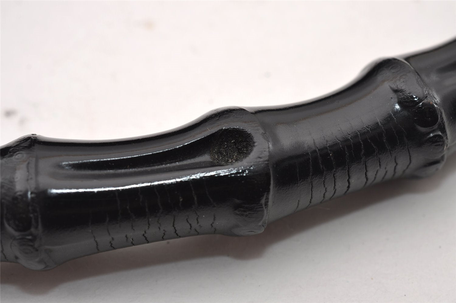 Authentic GUCCI Bamboo Vintage Shoulder Hand Bag Purse Leather Black 2398I