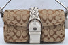 Authentic COACH Signature Shoulder Hand Bag Canvas Leather 6314 Brown 2399I