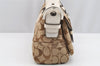 Authentic COACH Signature Shoulder Hand Bag Canvas Leather 6314 Brown 2399I