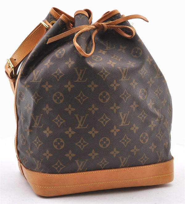 Authentic Louis Vuitton Monogram Noe Shoulder Drawstring Bag M42224 LV 2400F