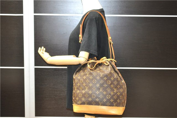 Authentic Louis Vuitton Monogram Noe Shoulder Drawstring Bag M42224 LV 2400F