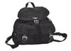 Authentic PRADA Vintage Nylon Tessuto Leather Backpack Black 2401I