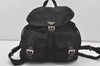 Authentic PRADA Vintage Nylon Tessuto Leather Backpack Black 2401I