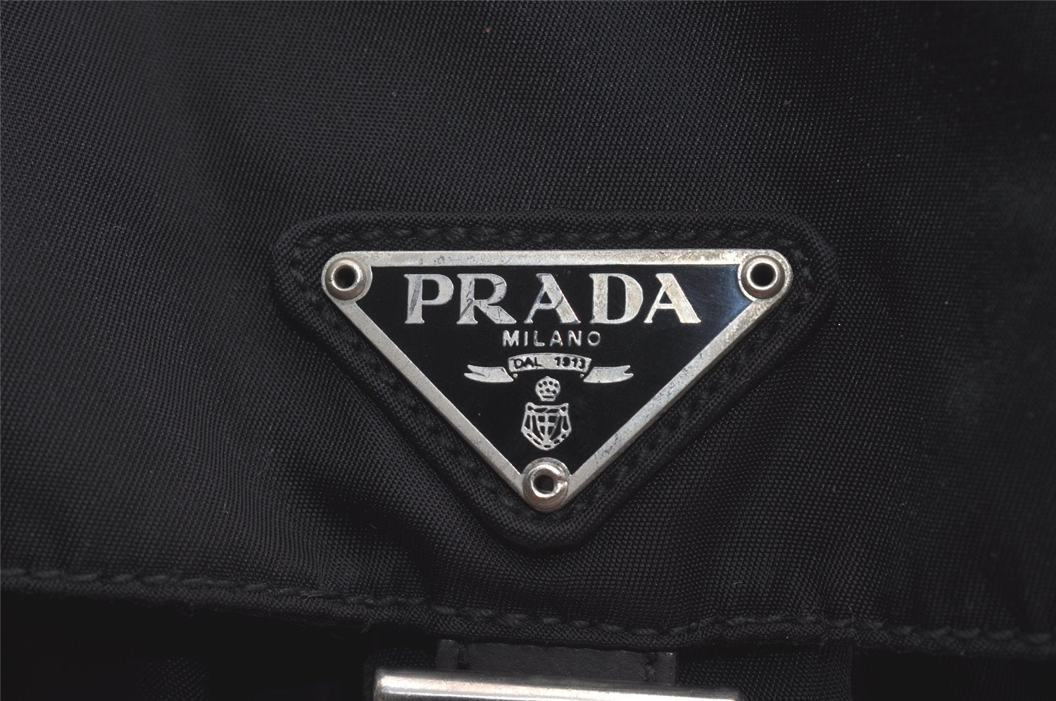 Authentic PRADA Vintage Nylon Tessuto Leather Backpack Black 2401I