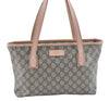 Authentic GUCCI Shoulder Tote Bag GG PVC Leather 181086 Brown Pink 2402C