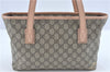 Authentic GUCCI Shoulder Tote Bag GG PVC Leather 181086 Brown Pink 2402C