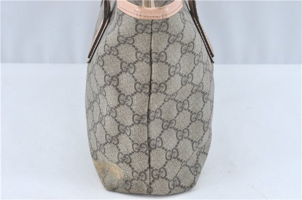 Authentic GUCCI Shoulder Tote Bag GG PVC Leather 181086 Brown Pink 2402C
