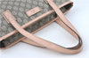 Authentic GUCCI Shoulder Tote Bag GG PVC Leather 181086 Brown Pink 2402C
