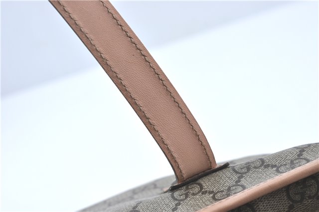 Authentic GUCCI Shoulder Tote Bag GG PVC Leather 181086 Brown Pink 2402C