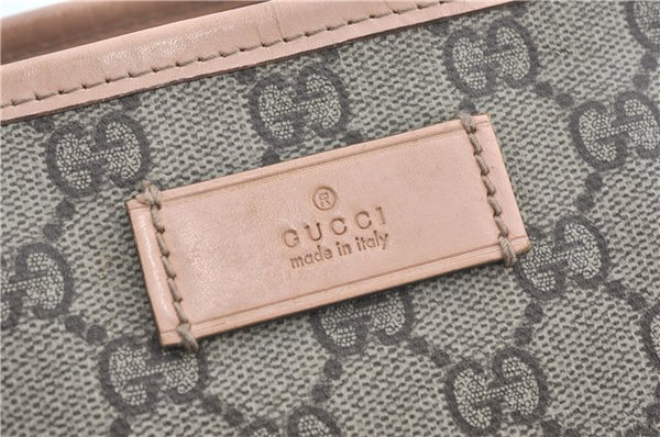 Authentic GUCCI Shoulder Tote Bag GG PVC Leather 181086 Brown Pink 2402C