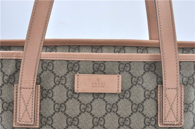 Authentic GUCCI Shoulder Tote Bag GG PVC Leather 181086 Brown Pink 2402C