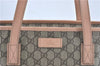Authentic GUCCI Shoulder Tote Bag GG PVC Leather 181086 Brown Pink 2402C