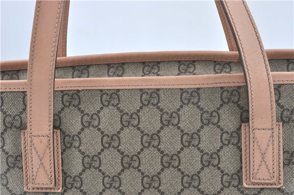 Authentic GUCCI Shoulder Tote Bag GG PVC Leather 181086 Brown Pink 2402C