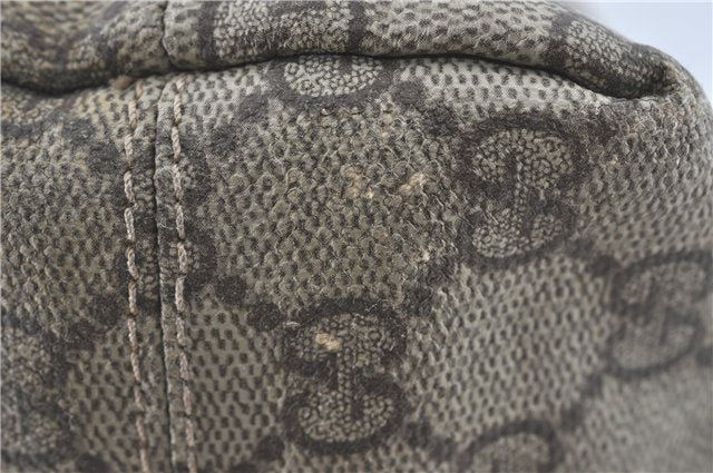 Authentic GUCCI Shoulder Tote Bag GG PVC Leather 181086 Brown Pink 2402C