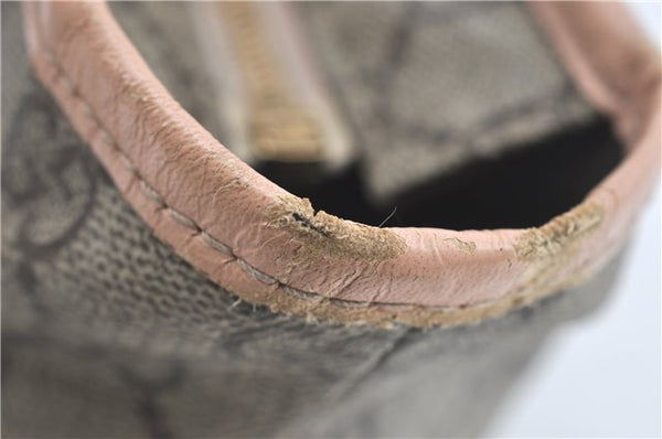 Authentic GUCCI Shoulder Tote Bag GG PVC Leather 181086 Brown Pink 2402C