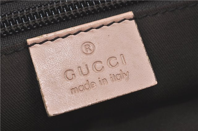 Authentic GUCCI Shoulder Tote Bag GG PVC Leather 181086 Brown Pink 2402C