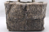 Authentic CHANEL Lapin Fur Tote Hand Bag Fur Suede Light Gray 2403I