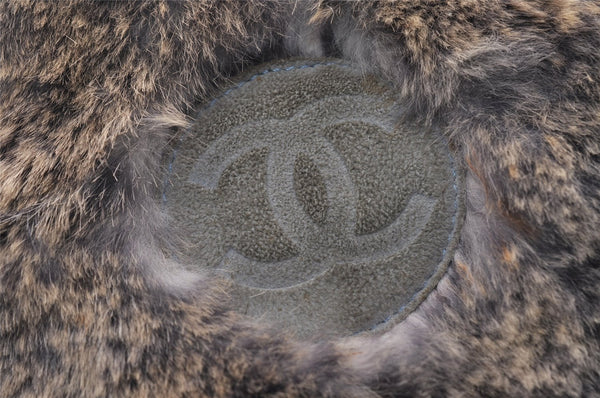 Authentic CHANEL Lapin Fur Tote Hand Bag Fur Suede Light Gray 2403I