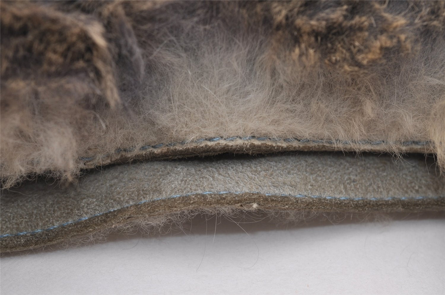 Authentic CHANEL Lapin Fur Tote Hand Bag Fur Suede Light Gray 2403I