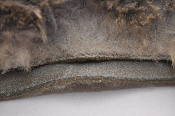 Authentic CHANEL Lapin Fur Tote Hand Bag Fur Suede Light Gray 2403I