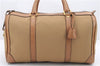 Authentic GUCCI 2Way Boston Hand Bag Purse Nylon Leather Beige 2405D