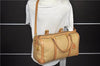 Authentic GUCCI 2Way Boston Hand Bag Purse Nylon Leather Beige 2405D