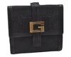 Authentic GUCCI Vintage Bifold Wallet Purse GG Canvas Leather Black 2407I