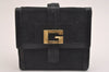 Authentic GUCCI Vintage Bifold Wallet Purse GG Canvas Leather Black 2407I