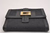 Authentic GUCCI Vintage Bifold Wallet Purse GG Canvas Leather Black 2407I