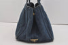 Authentic PRADA Vintage Canapa M Denim Tote Hand Bag Blue 2408I