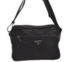 Authentic PRADA Nylon Tessuto Leather Shoulder Cross Body Bag Purse Black 2409I