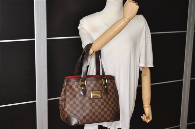 Authentic Louis Vuitton Damier Hampstead PM Shoulder Tote Bag N51205 LV 2410F