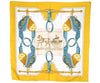 Authentic HERMES Carre 90 Scarf "Carrick ? Pompe" Silk Yellow 2410I