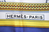 Authentic HERMES Carre 90 Scarf "GRAND APPARAT" Silk Blue 2411I