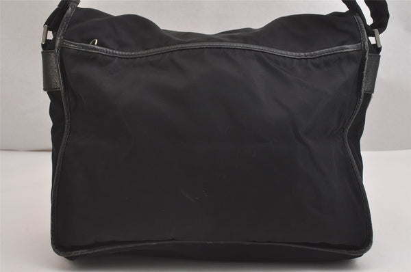 Authentic PRADA TESSUTO + SAFFI Nylon Leather Shoulder Bag V158 Black 2412I