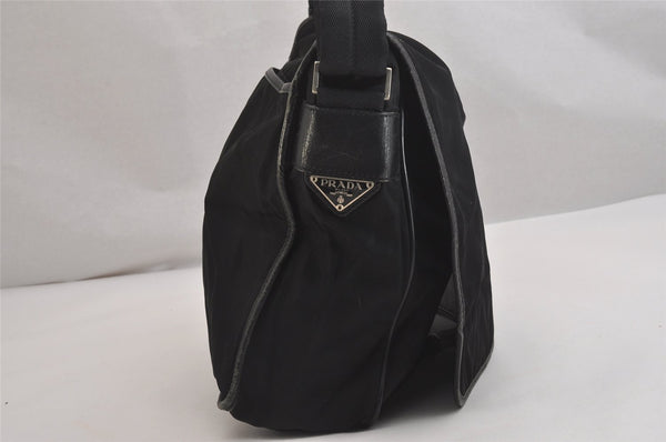 Authentic PRADA TESSUTO + SAFFI Nylon Leather Shoulder Bag V158 Black 2412I