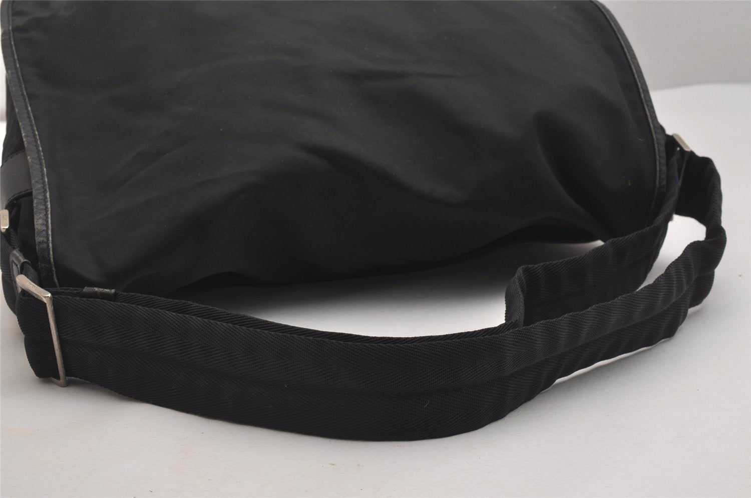 Authentic PRADA TESSUTO + SAFFI Nylon Leather Shoulder Bag V158 Black 2412I