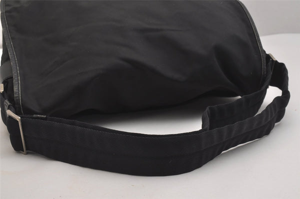 Authentic PRADA TESSUTO + SAFFI Nylon Leather Shoulder Bag V158 Black 2412I