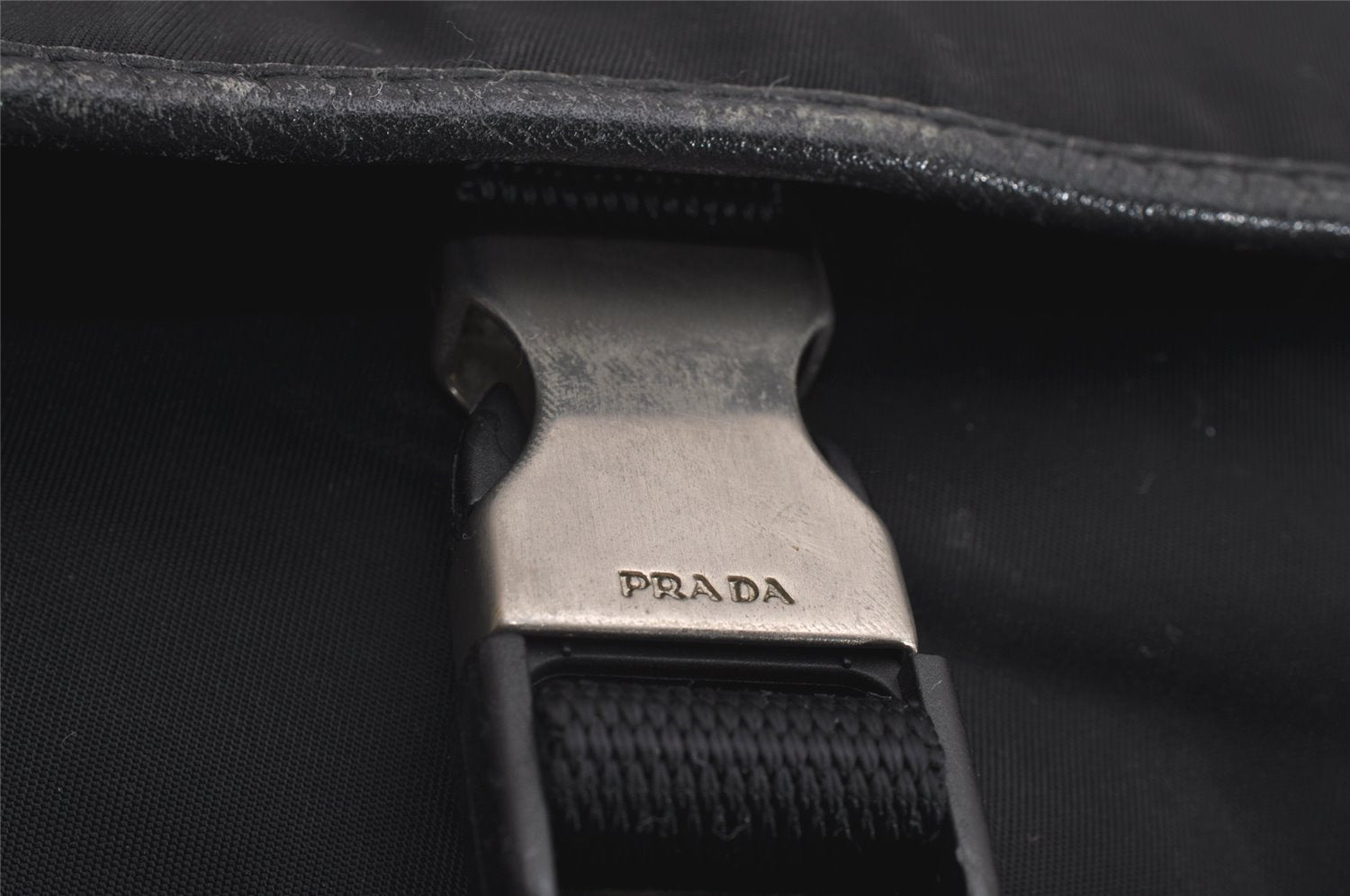 Authentic PRADA TESSUTO + SAFFI Nylon Leather Shoulder Bag V158 Black 2412I