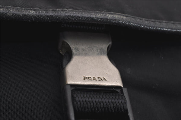 Authentic PRADA TESSUTO + SAFFI Nylon Leather Shoulder Bag V158 Black 2412I