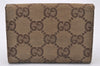 Authentic GUCCI Vintage Coin Purse Wallet GG Canvas Leather 120964 Brown 2413I